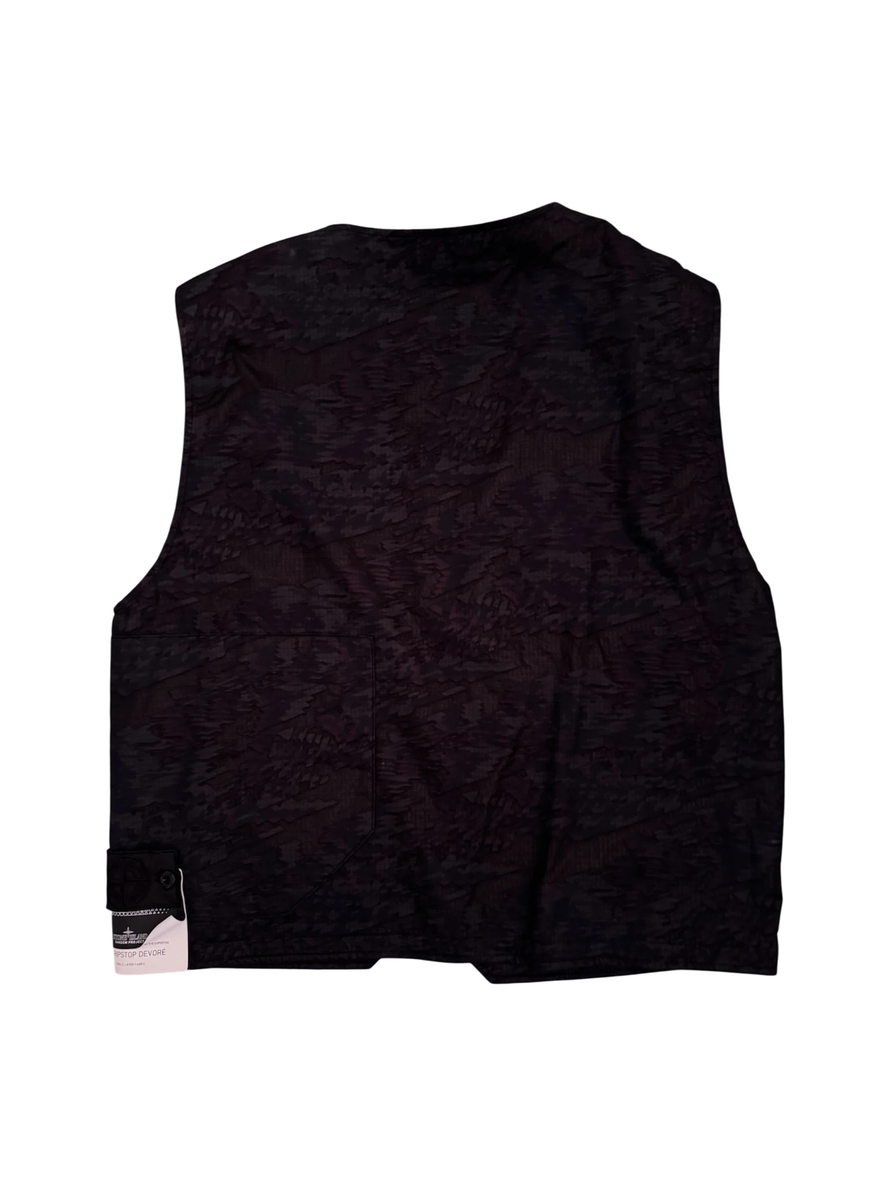 Stone Island Shadow Project Black 'DPM Ripstop Devorè' Vest - Medium - Image 3