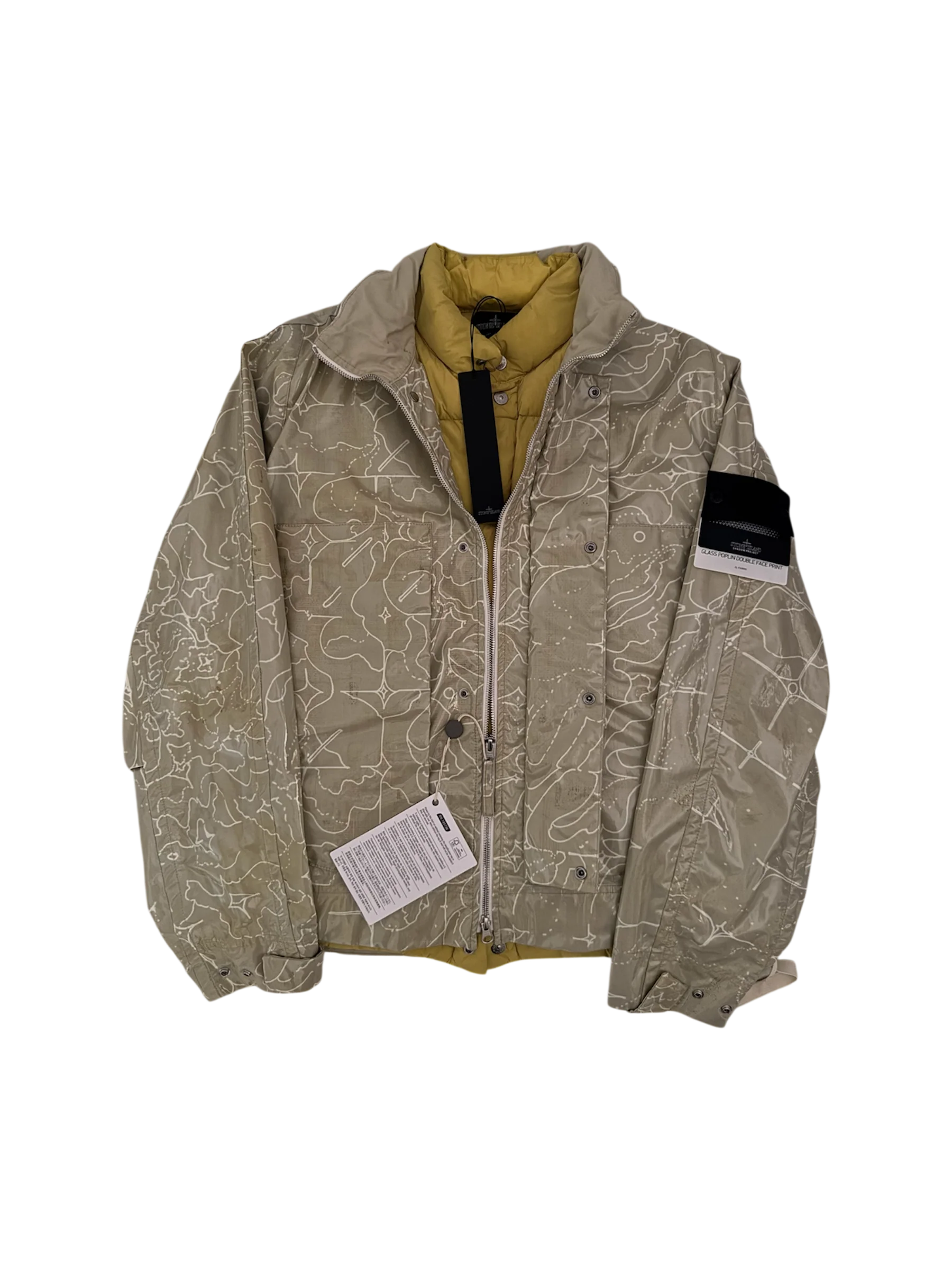 Stone Island Shadow Project Yellow 'Glass Poplin' Liner Jacket - Medium