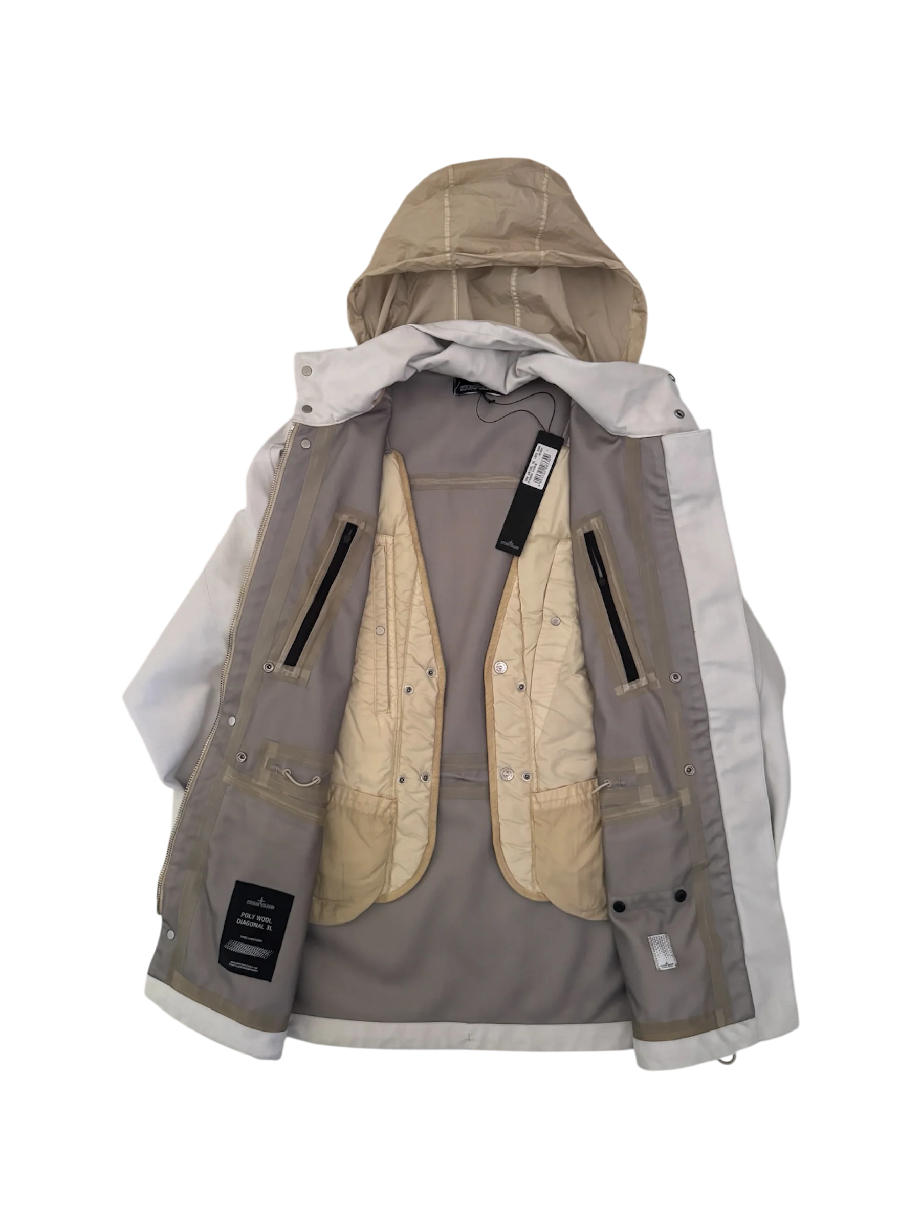 Stone Island Shadow Project Grey 'Poly Wool Diagonal 3L' Jacket - Medium - Image 2