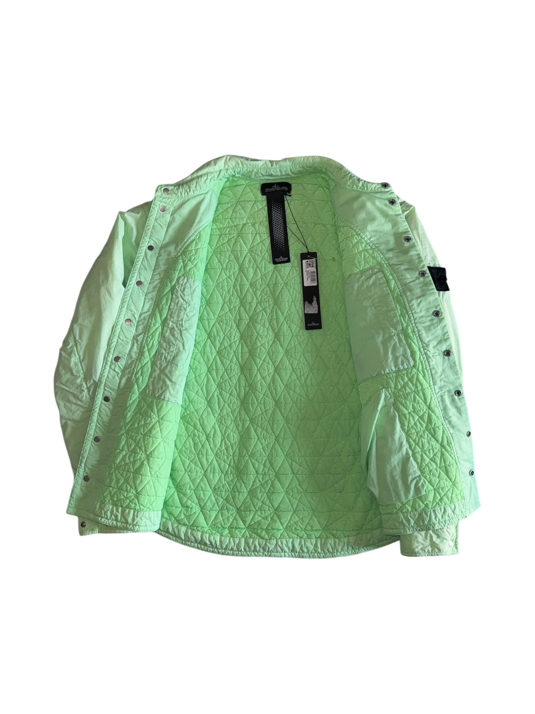 Stone Island Shadow Project Lime Padded Overshirt - Large - Image 2