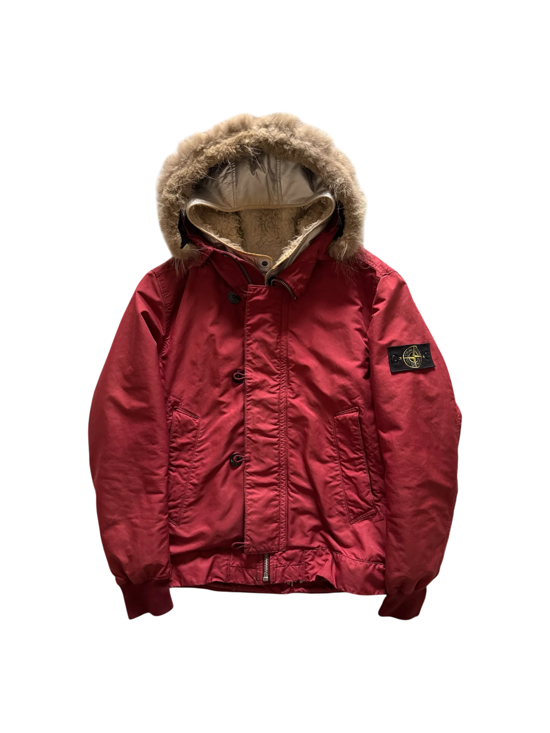 Stone Island 'Silver Sherling Liner Fur Hood David-TC' Jacket - Medium - Image 2