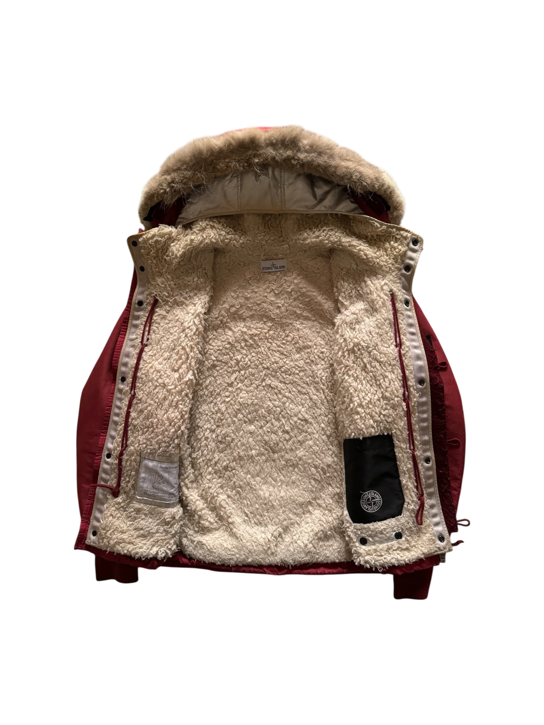 Stone Island 'Silver Sherling Liner Fur Hood David-TC' Jacket - Medium - Image 3