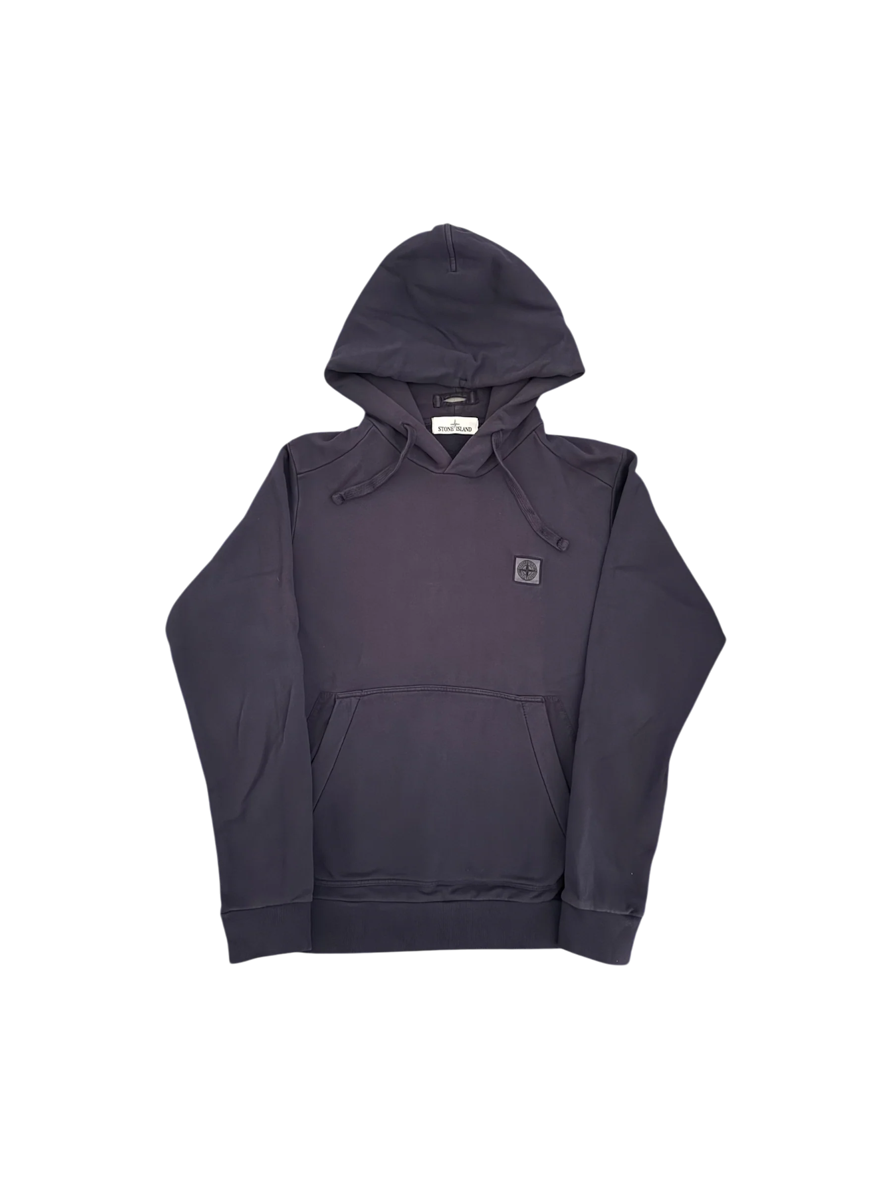 Stone Island Square Logo Navy Hoodie - Large