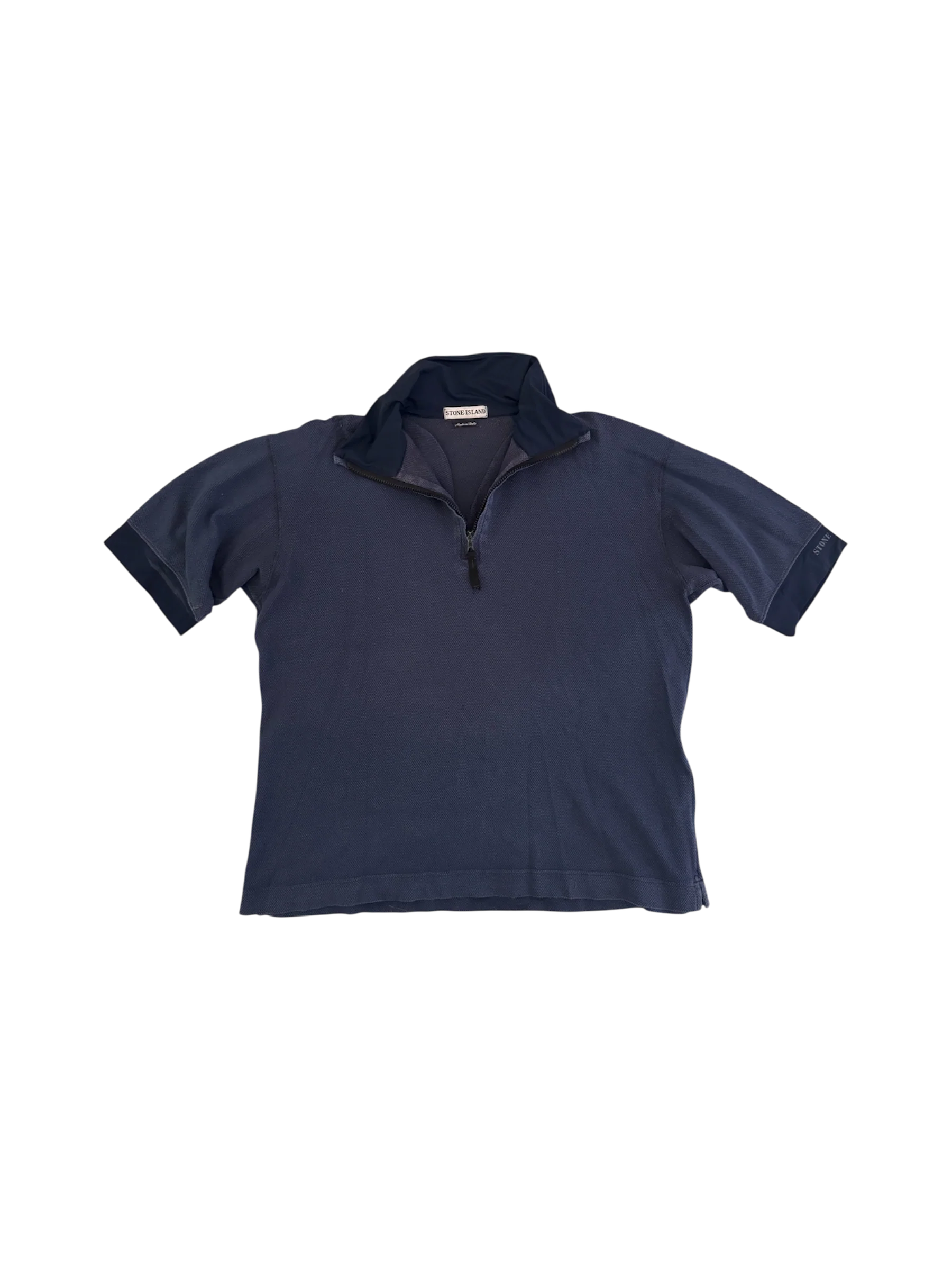 Stone Island SS98 Blue Spandex Polo Shirt - Large
