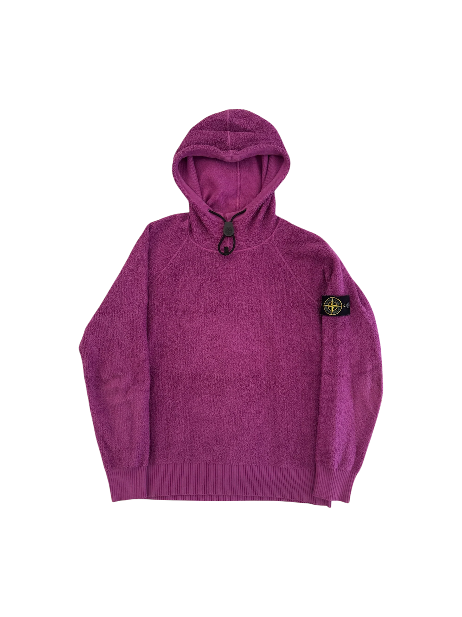 Stone Island Purple Cotton Fleece Hooded Jumper - Large