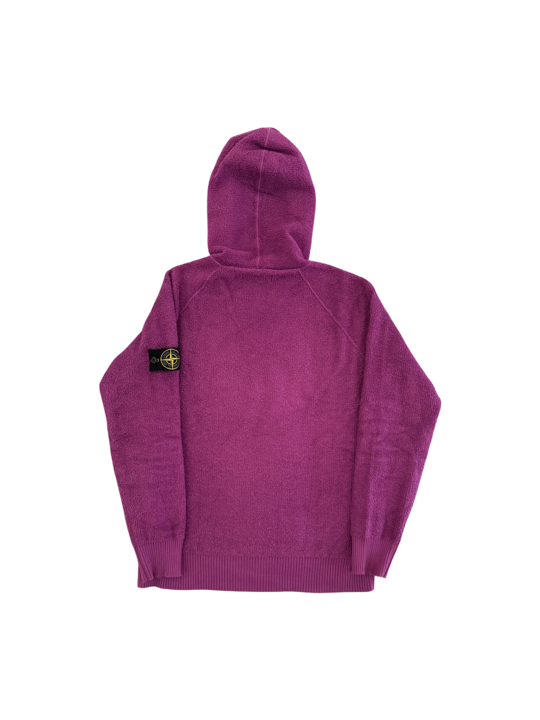 Stone Island Purple Cotton Fleece Hooded Jumper - Large - Image 2