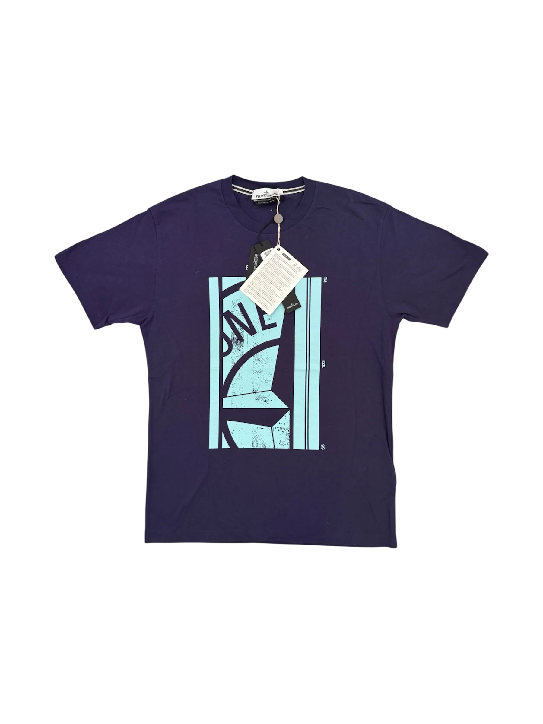Stone Island Violet Mosaic Print T-Shirt - Large