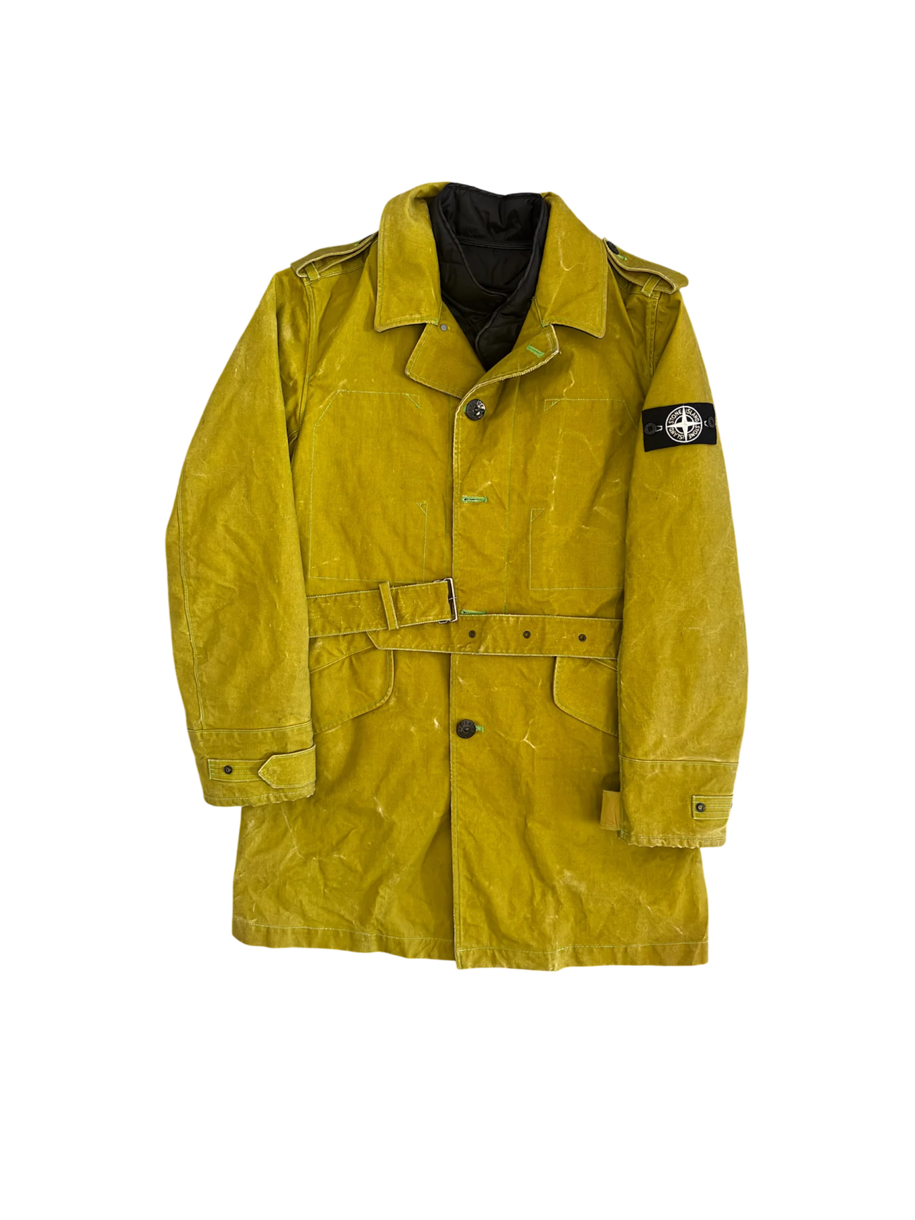 Stone Island 'Waxed Ice Heat Reactive' Trench - Medium - Image 2