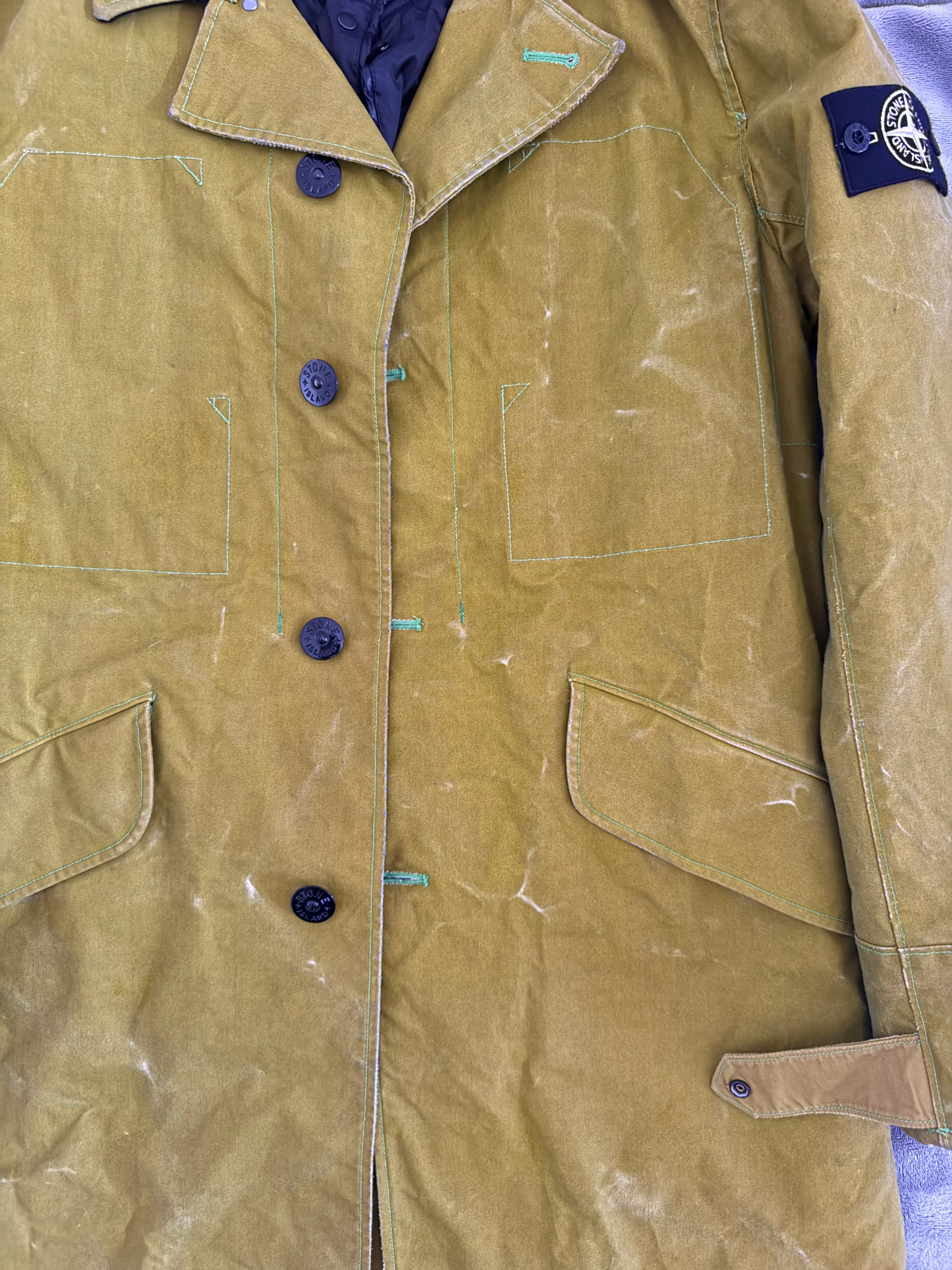 Stone Island 'Waxed Ice Heat Reactive' Trench - Medium - Image 5