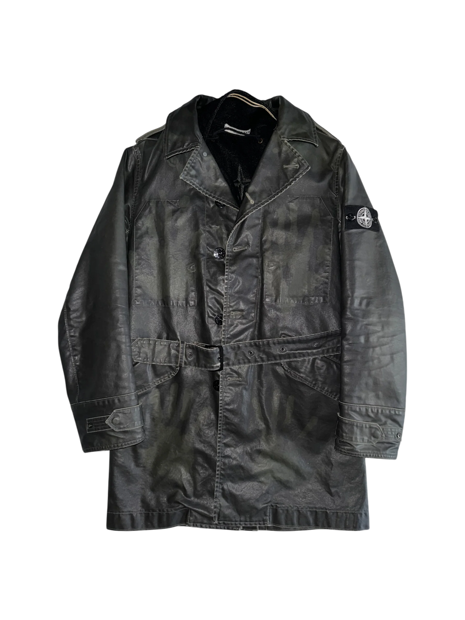 Stone Island 'Waxed Ice Heat Reactive' Trench - Medium - Image 2