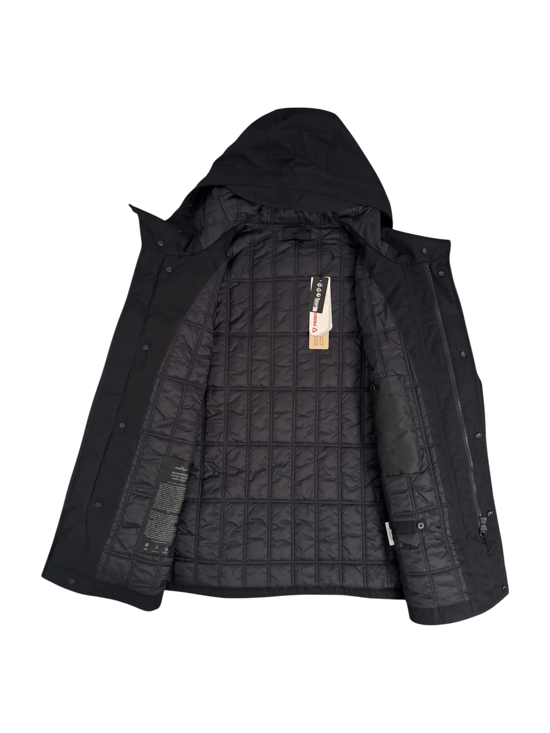 Stone Island 'Weatherproof Cotton Canvas Ghost Piece Primaloft Insulation' Navy Jacket - Small - Image 2