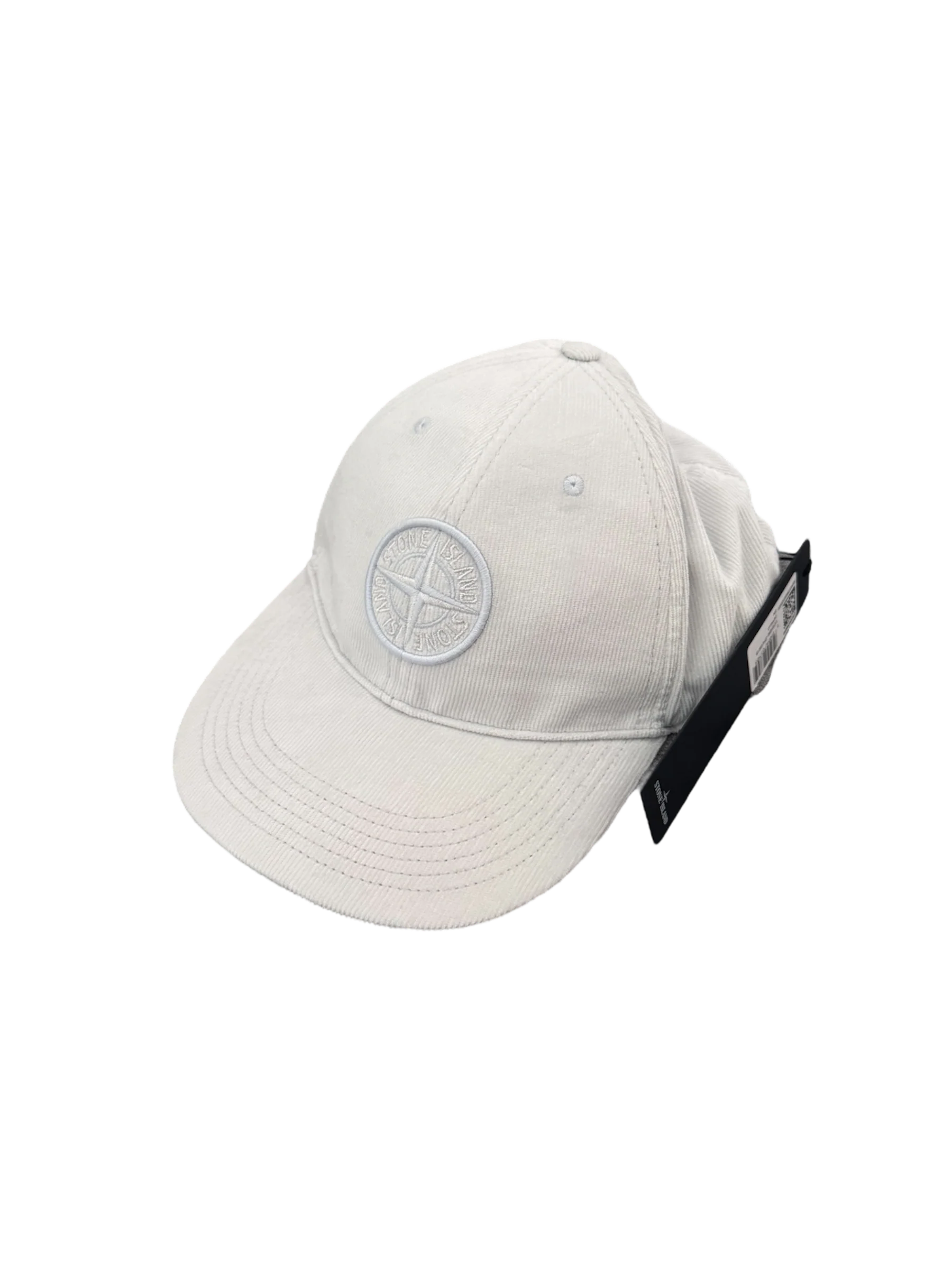 Stone Island White Corduroy Cap - Unisize