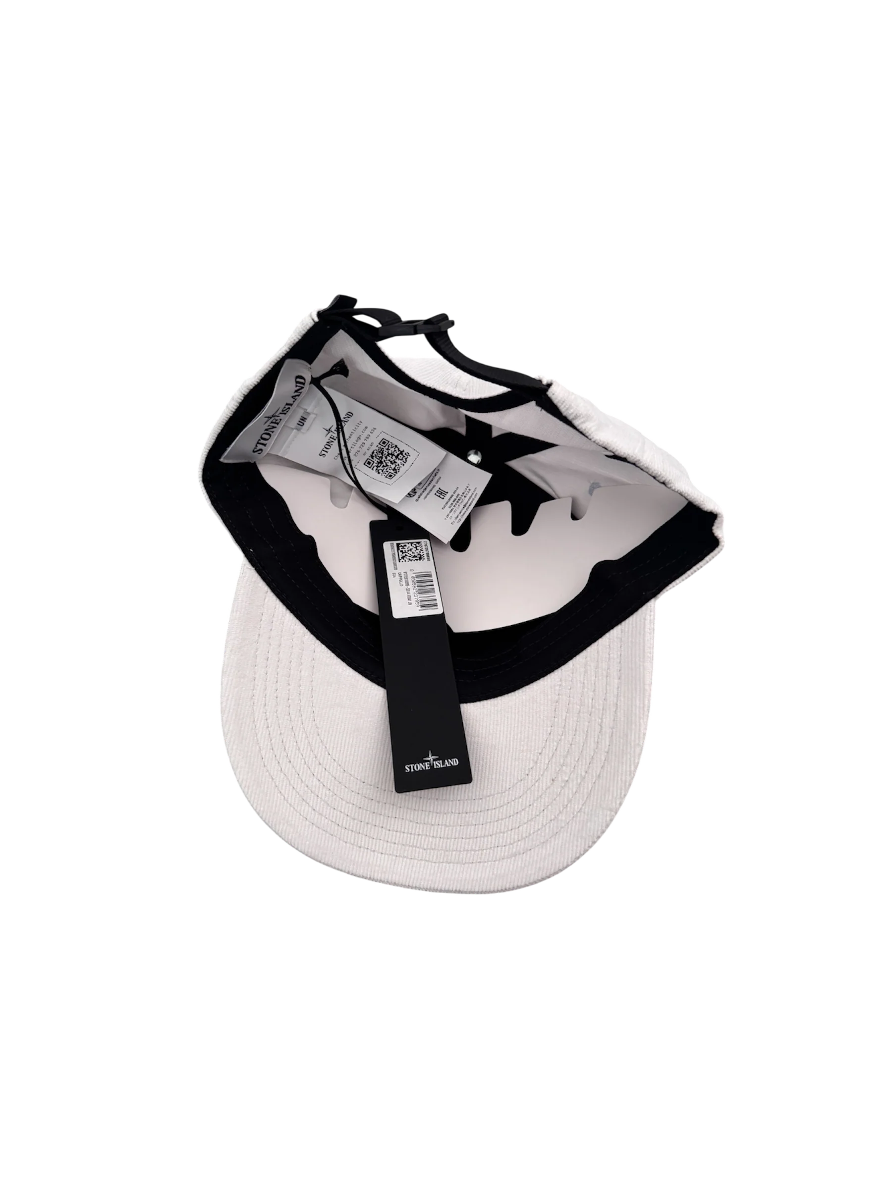 Stone Island White Corduroy Cap - Unisize - Image 3