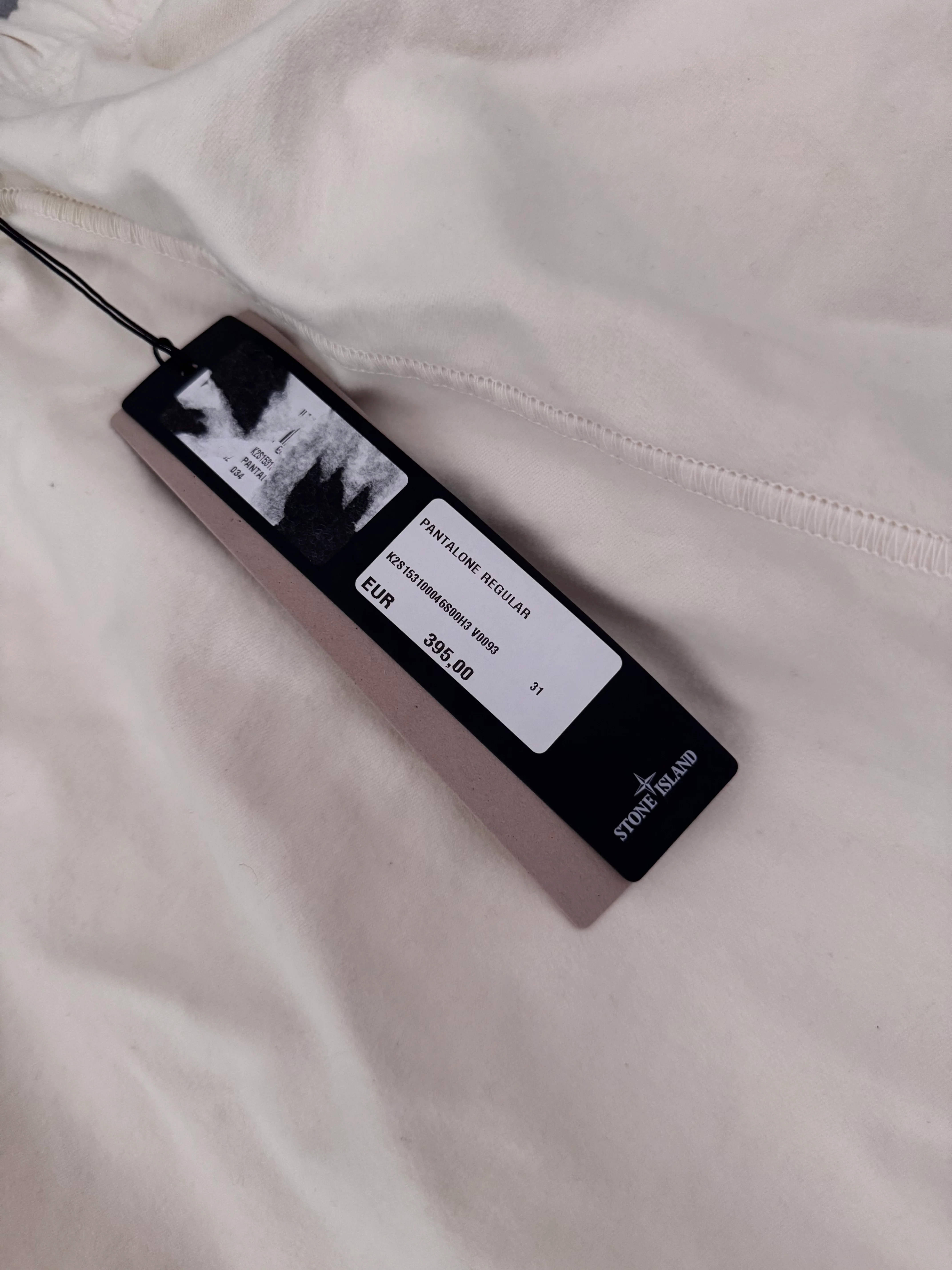 Stone Island White Cotton Moleskine Joggers - W31 - Image 3