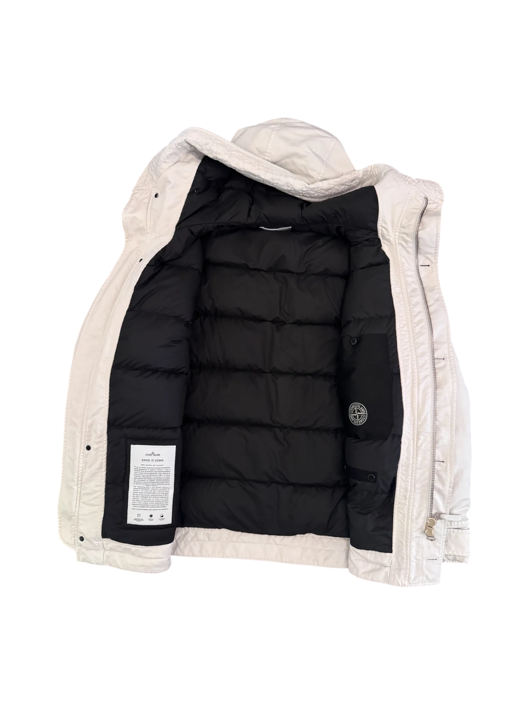 Stone Island White 'David TC Down' Jacket - Medium - Image 2