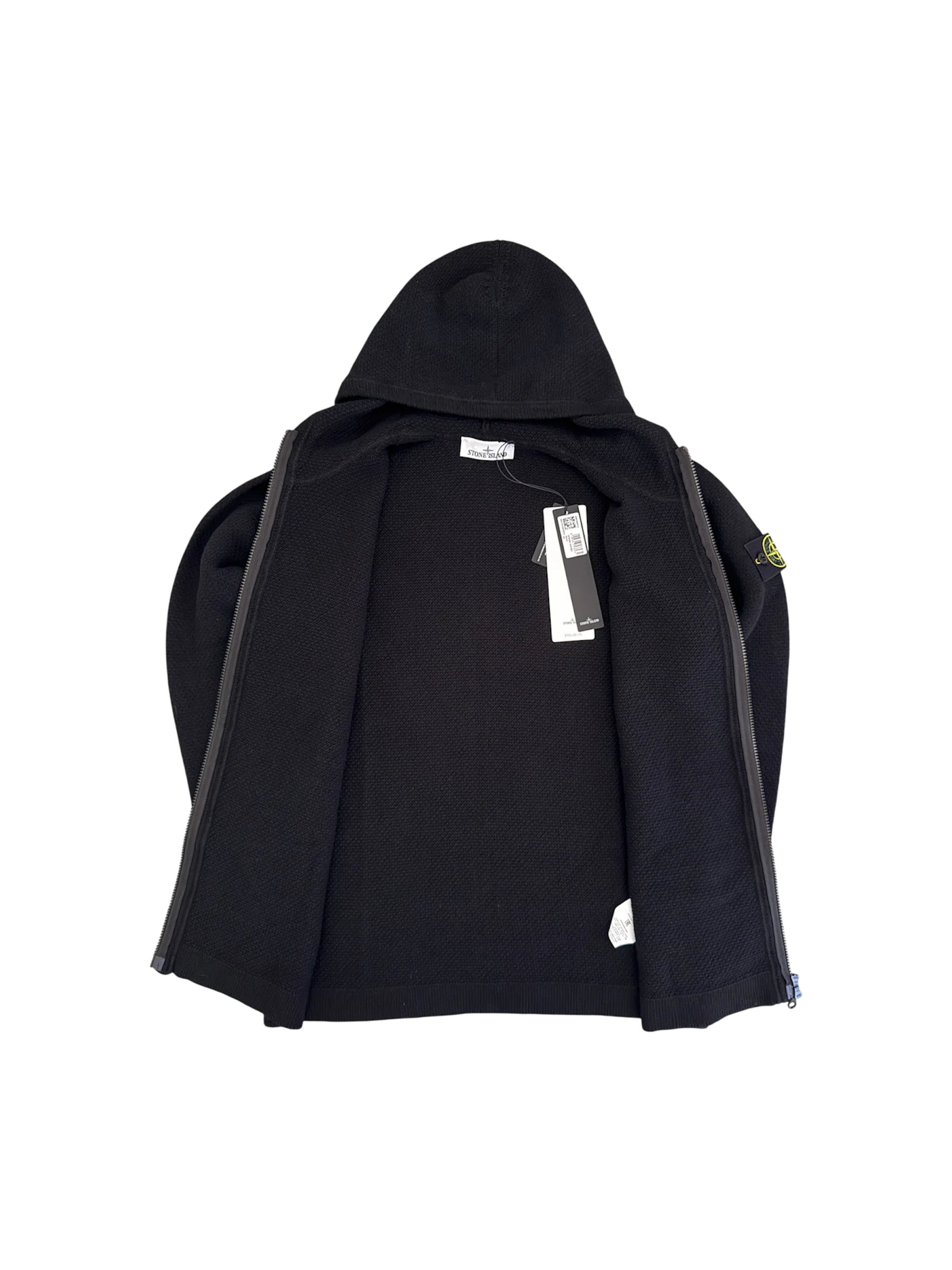 Stone Island Black Heavy Zip Hoodie - Large - Image 2
