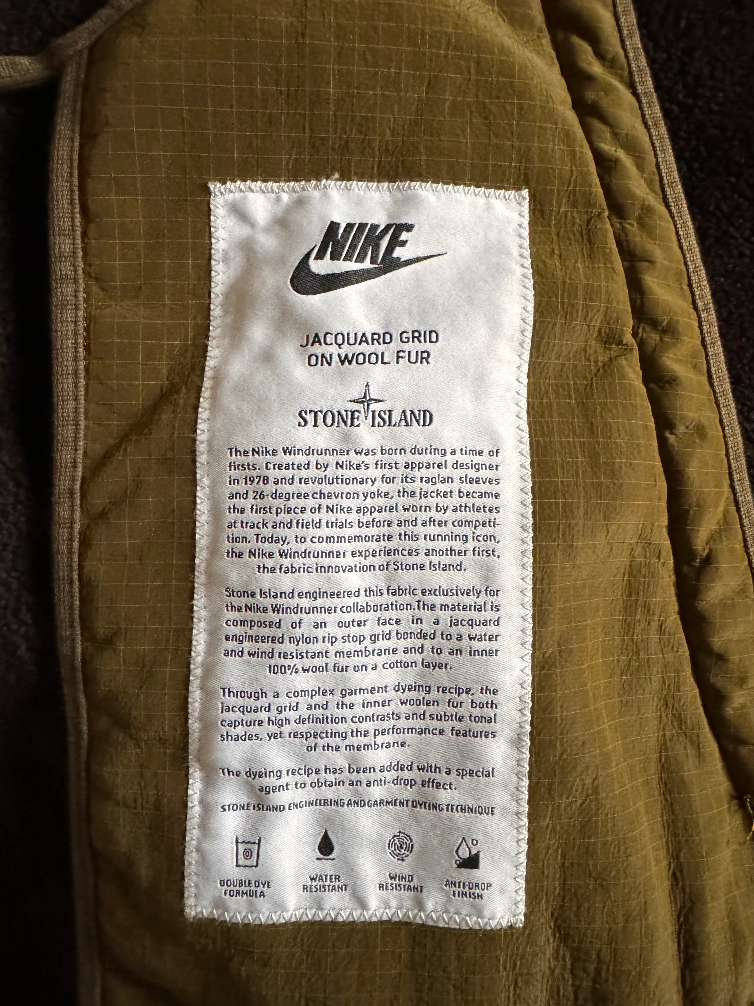 Stone Island x Nike 'Jacquard Grid On Wool Fur' Jacket - Small - Image 4