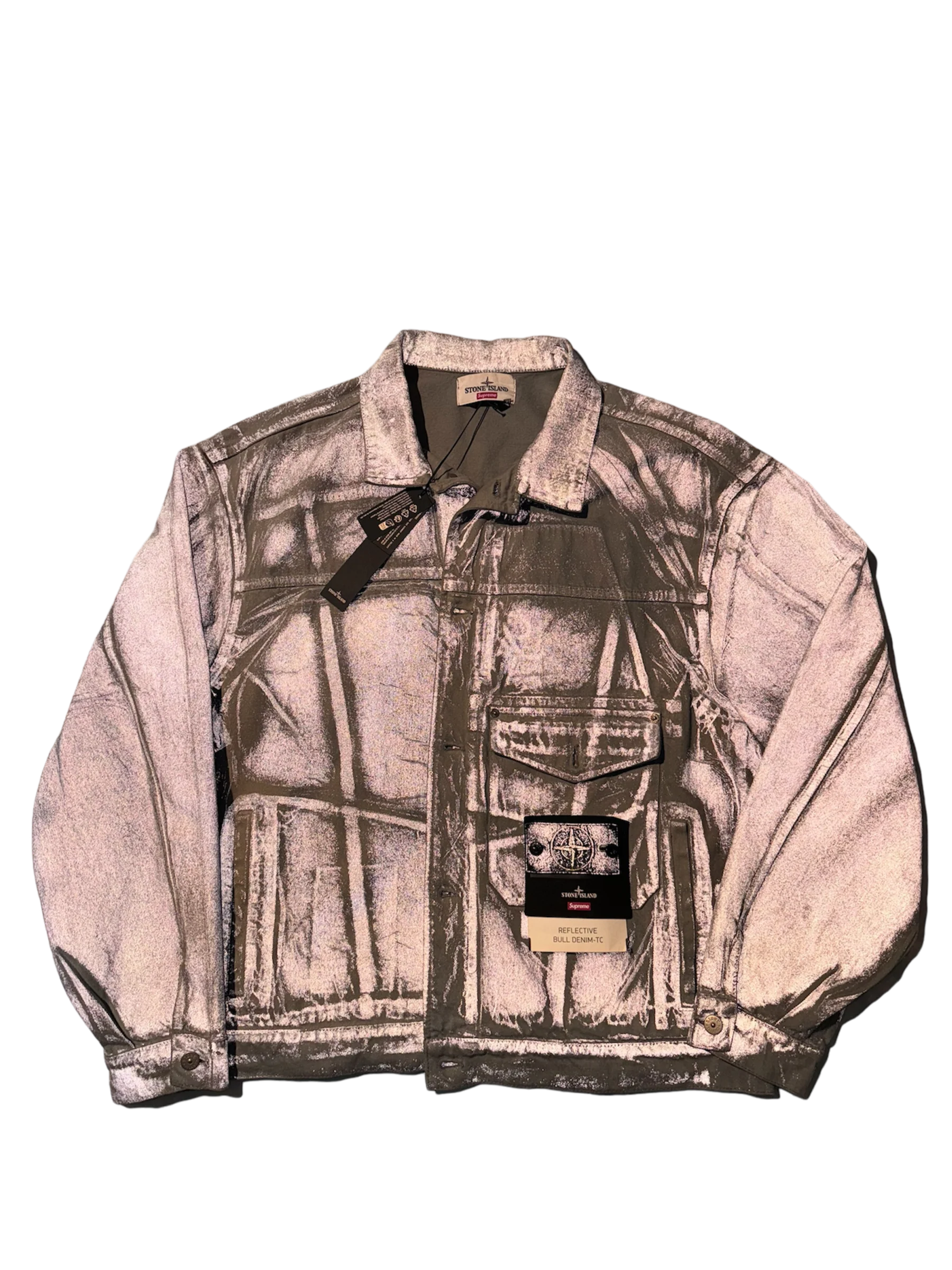 Stone Island x Supreme 'Bull Denim Reflective' Jacket - XL