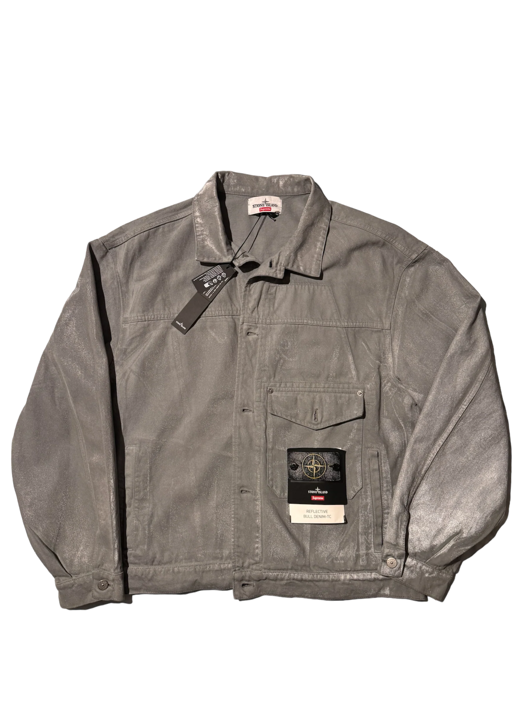 Stone Island x Supreme 'Bull Denim Reflective' Jacket - XL - Image 2