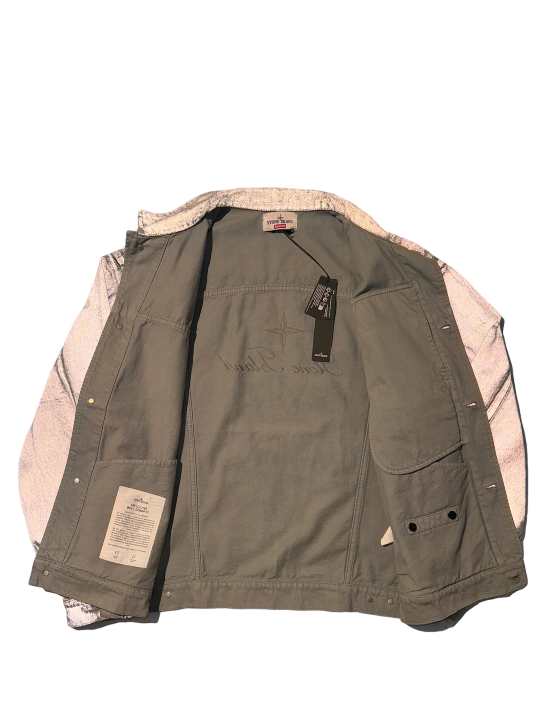Stone Island x Supreme 'Bull Denim Reflective' Jacket - XL - Image 3