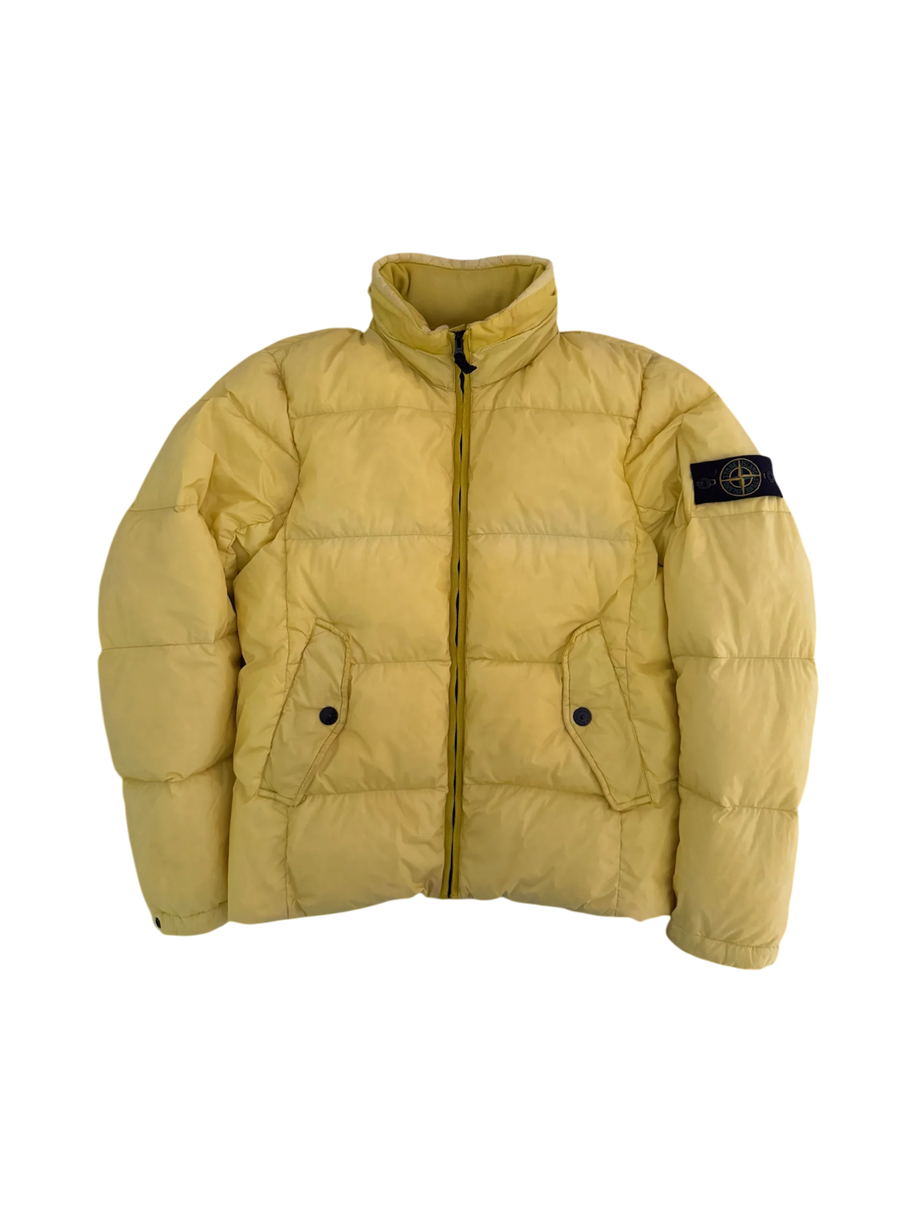 Stone Island Yellow 'Crinkle Reps Down' Puffer - Large