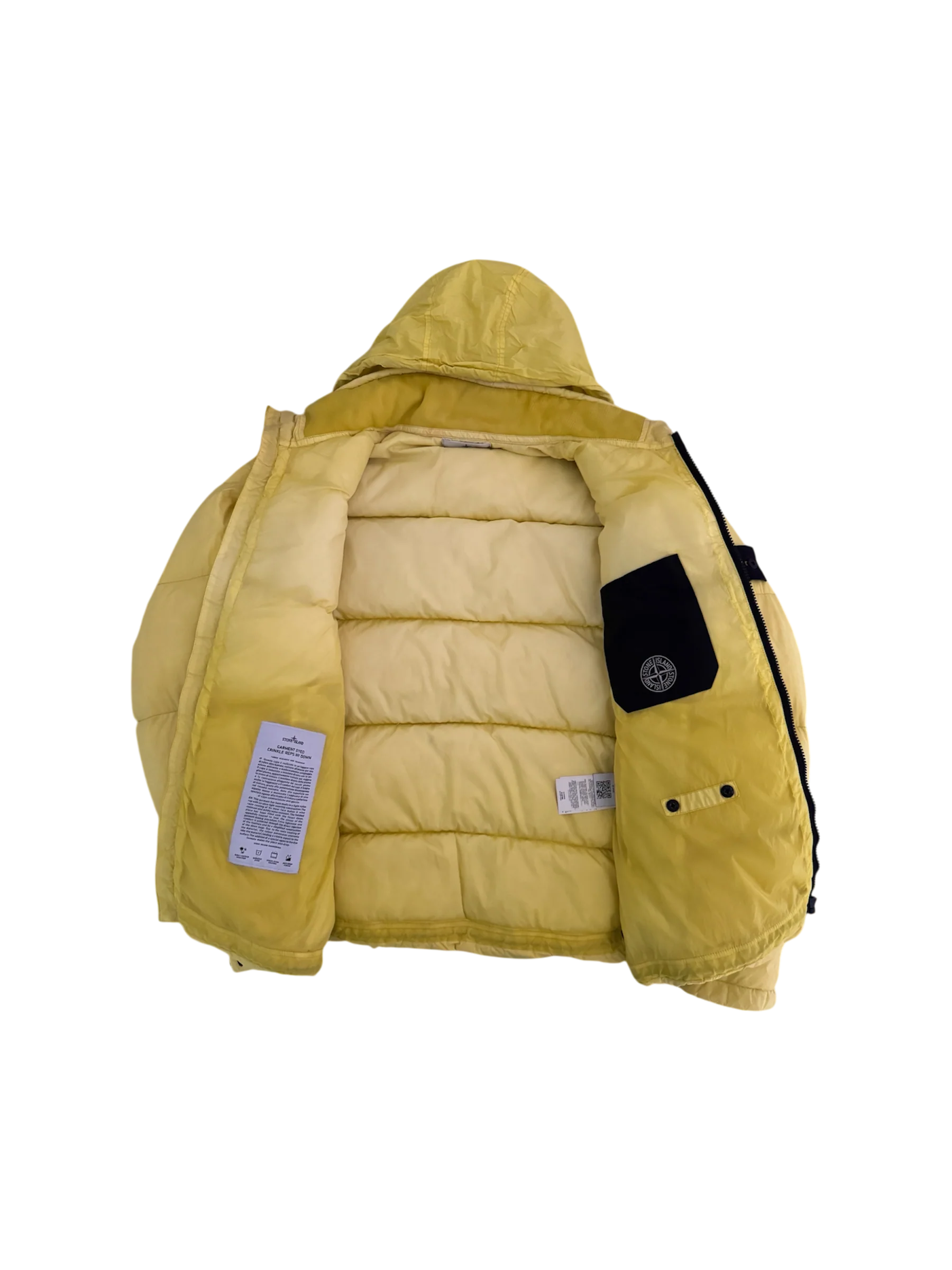 Stone Island Yellow 'Crinkle Reps Down' Puffer - Large - Image 2