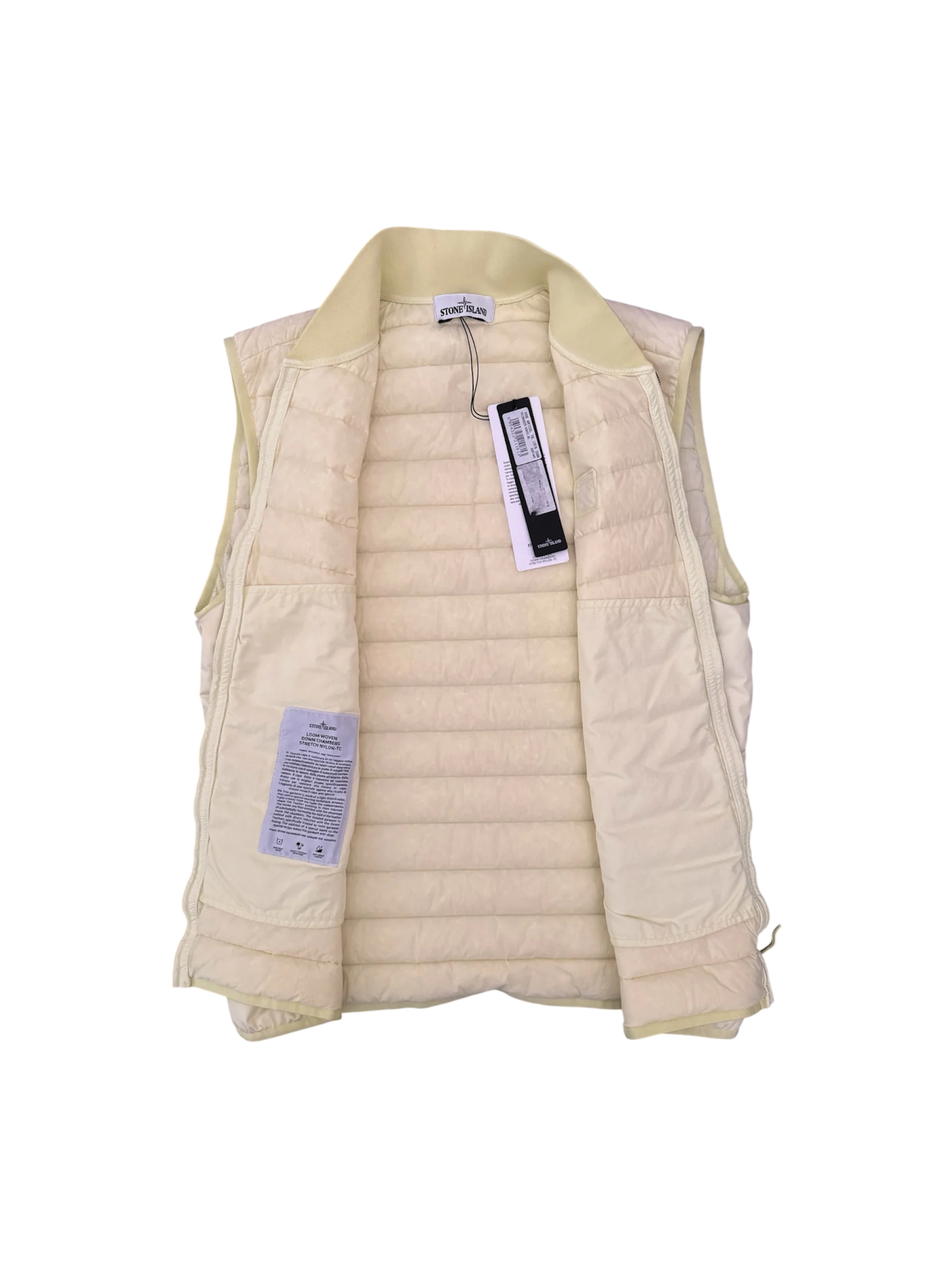 Stone Island Yellow 'Loom Woven Down Chambers Stretch Nylon' Bodywarmer - XL - Image 2