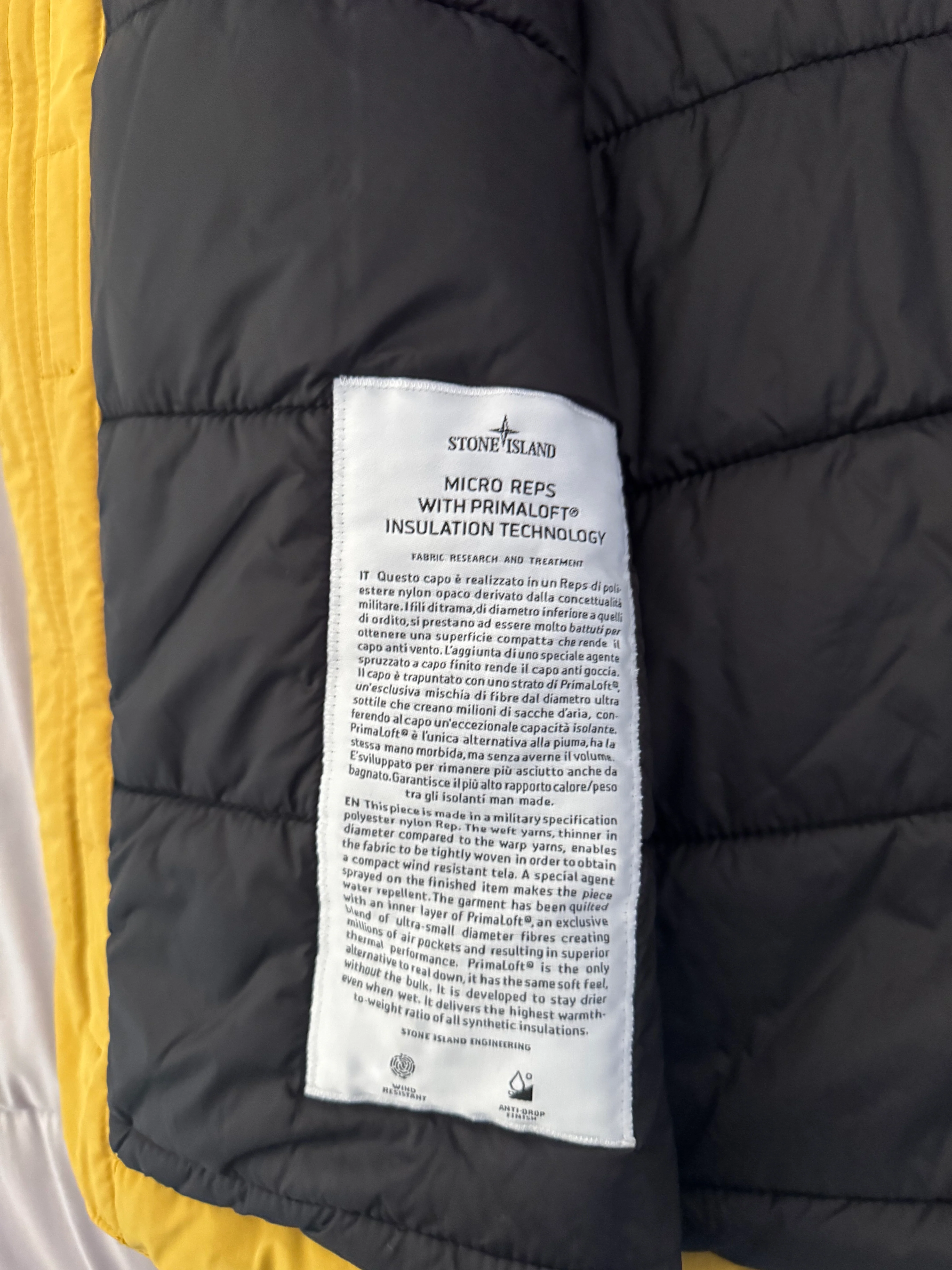 Stone Island Yellow 'Micro Reps Primaloft Insulation' Jacket - XL - Image 5