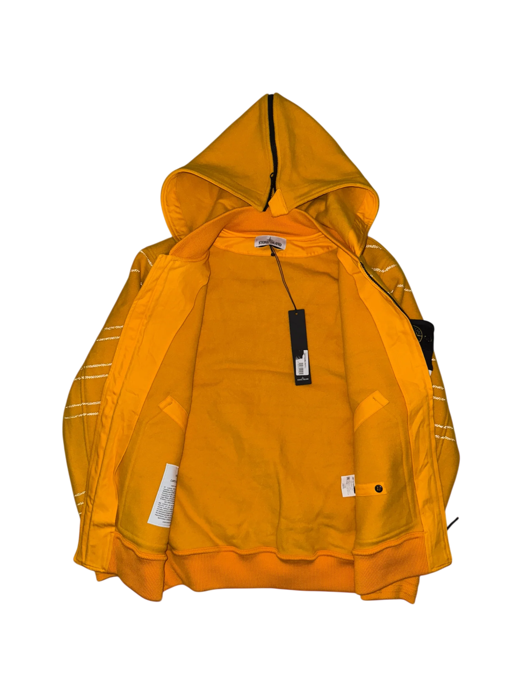 Stone Island Yellow 'Panno Militare + Righe Reflective' Jacket - Large - Image 3